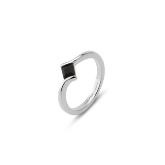 Melano Friends Evy Ring Silverplated Black