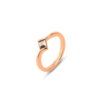 Melano Friends Evy Ring Rose Goldplated Smoked Topaz
