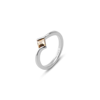 Melano Friends Evy Ring Silverplated Smoked Topaz