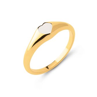 Melano Friends Love Ring Goldplated Heart Silverplated