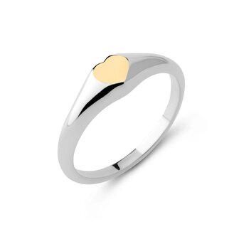 Melano Friends Love Ring Silverplated Heart Goldplated