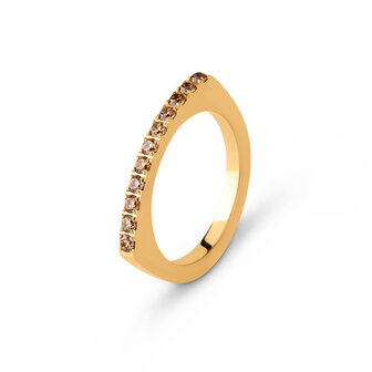 Melano Friends Amelia CZ  Ring Goldplated Champagne