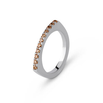 Melano Friends Amelia CZ  Ring Zilverkleurig Champagne
