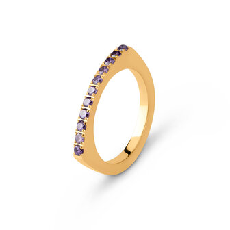 Melano Friends Amelia CZ  Ring Goudkleurig Lavender