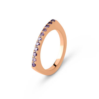 Melano Friends Amelia CZ  Ring Rose Goudkleurig Lavender