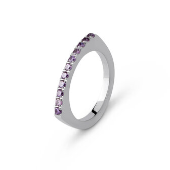 Melano Friends Amelia CZ  Ring Zilverkleurig Lavender