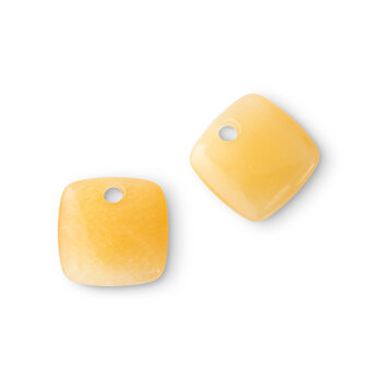 Melano Kosmic Squared Gemstone Earring pendants Yellow calcite