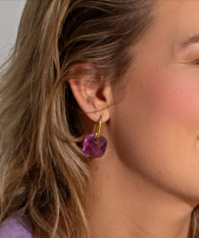Melano Kosmic Squared Gemstone Earring pendants Amazonite