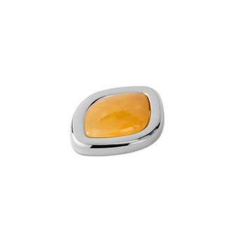 Melano Kosmic Gem Eye Stone Silver Plated Yellow calcite