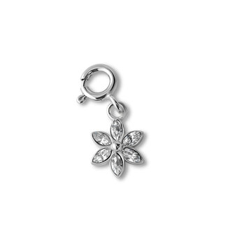 Melano Ornaments Flower Cz Pendant Silver Crystal