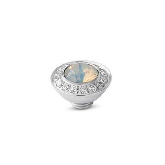 Melano Vivid steentje Radiant Zilverkleurig White opal