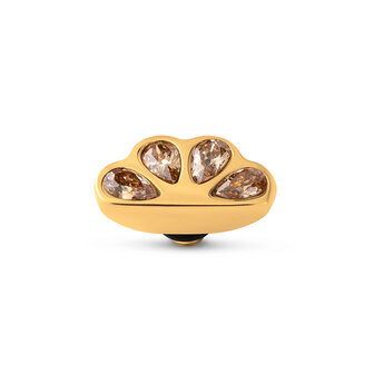 Melano Twisted Stone Gold plated Wedge Cz Champagne