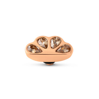 Melano Twisted Stone Rose Gold plated Wedge Cz Champagne