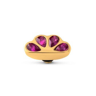 Melano Twisted Stone Gold plated Wedge Cz Fuchsia