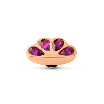 Melano Twisted Stone Rose Gold plated Wedge Cz Fuchsia