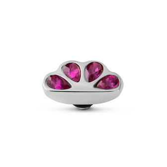 Melano Twisted Stone Silver plated Wedge Cz Fuchsia