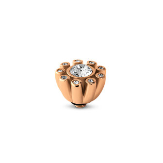Melano Twisted Stone Rose Gold plated Petal Cz Crystal