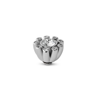 Melano Twisted Stone Silver plated Petal Cz Crystal