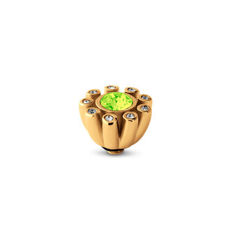 Melano Twisted Stone Gold plated Petal Cz Citrus green