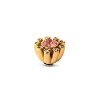 Melano Twisted Stone Gold plated Petal Cz Rose peach