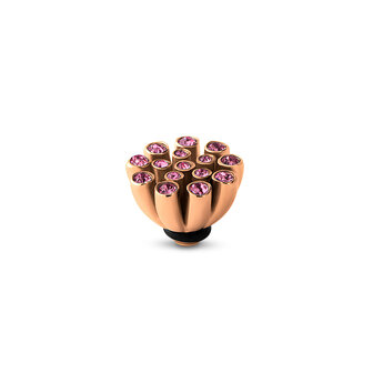 Melano Twisted Stone Rose Gold plated Coral Cz Fuchsia