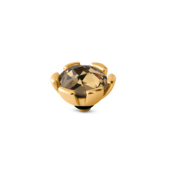 Melano Twisted Stone Gold plated Secured Cz Champagne