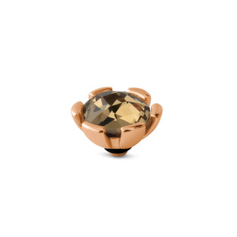 Melano Twisted Stone Rose Gold plated Secured Cz Champagne