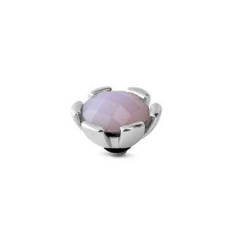 Melano Twisted Stone Silver plated Secured Cz Milk pink