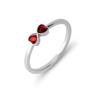 Melano Friends Adore Ring Silver coloured CZ Ruby Red