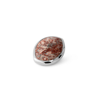 Melano Kosmic Big Gem Eye Stone Silver Plated Red Leopard