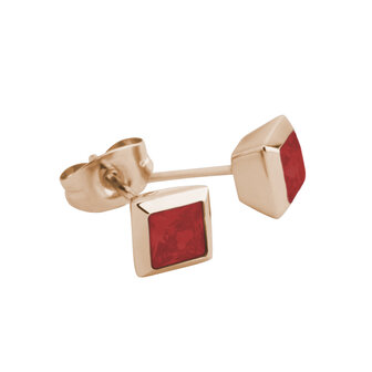 Melano Friends Liza Ohrringe Rose Goldfarbe China Red