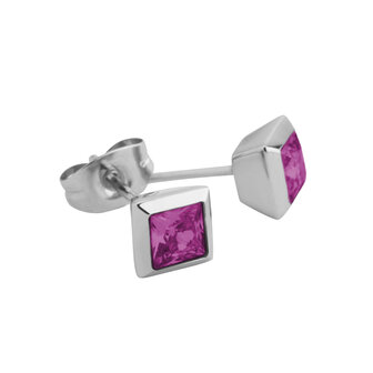 Melano Friends Liza Ohrringe Silberfarbe Fuchsia