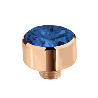 Melano Sturdy Stone Cz Red 6mm Rose goldplated Matt Blue
