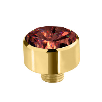 Melano Sturdy Stein Cz  12mm  Goldfarbe Dark Red