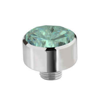 Melano Sturdy Stone Cz 6mm Silverplated Turquoise