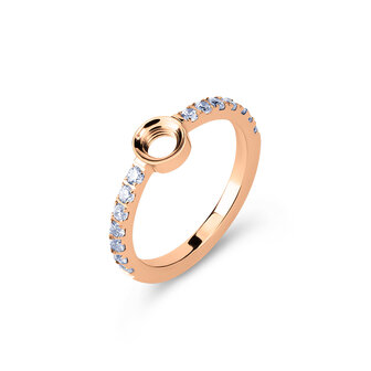 Melano Vivid Viv Ring Rose Goudkleurig Cz Aquamarine