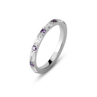 Melano Friends Ava Ring Silver coloured CZ Lavender