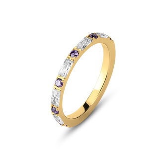 Melano Friends Ava Ring Goudkleurig CZ Lavender