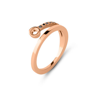 Melano Twisted Tami Ring Rose Gold coloured Cz Black