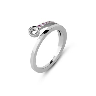 Melano Twisted Tami Ring Silver coloured Cz Amethyst