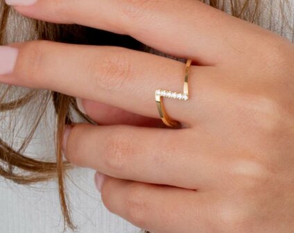 Melano Friends Penelope Ring Goudkleurig CZ Crystal