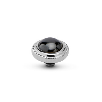 Melano Twisted Steentje Zilverkleurig Smooth Gem Hematite