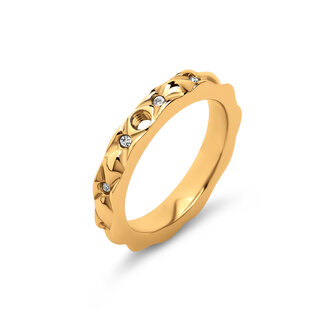 Melano Twisted Toto CZ Ring Goudkleurig