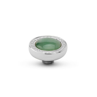 Melano Vivid steentje Luxery Gem Zilverkleurig Jade