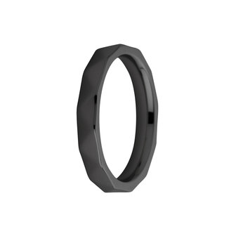 MelanO Friends Ring Sarah Edelstaal Zwart Facet 