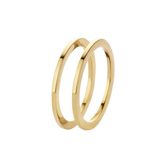 MelanO Friends Ringen Sade Edelstaal Goud 2 ringen 