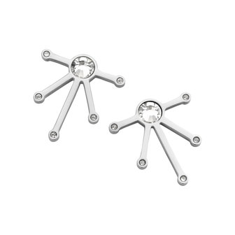 Melano Friends Oorstekers Falling Stars Zilverkleurig