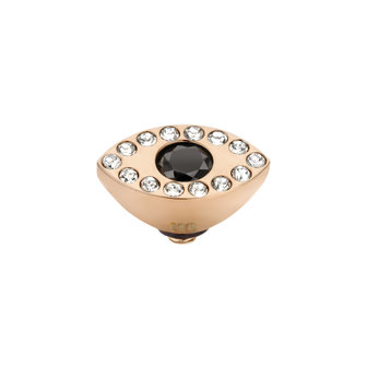 Melano Twisted Eye Aufsatz Ros&eacute;goldfarben Zirkonia Schwarz