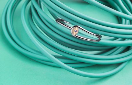 Melano Twisted Eye Aufsatz Ros&eacute;goldfarben Zirkonia Schwarz