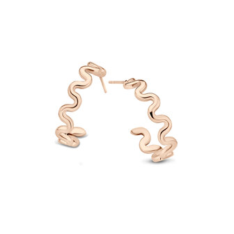 Melano Friends Earrings Crinkle Loop Rose Gold-coloured